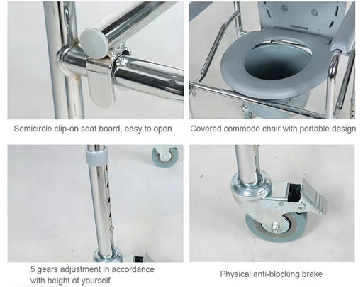 Commode Chair Folding Chrome 696