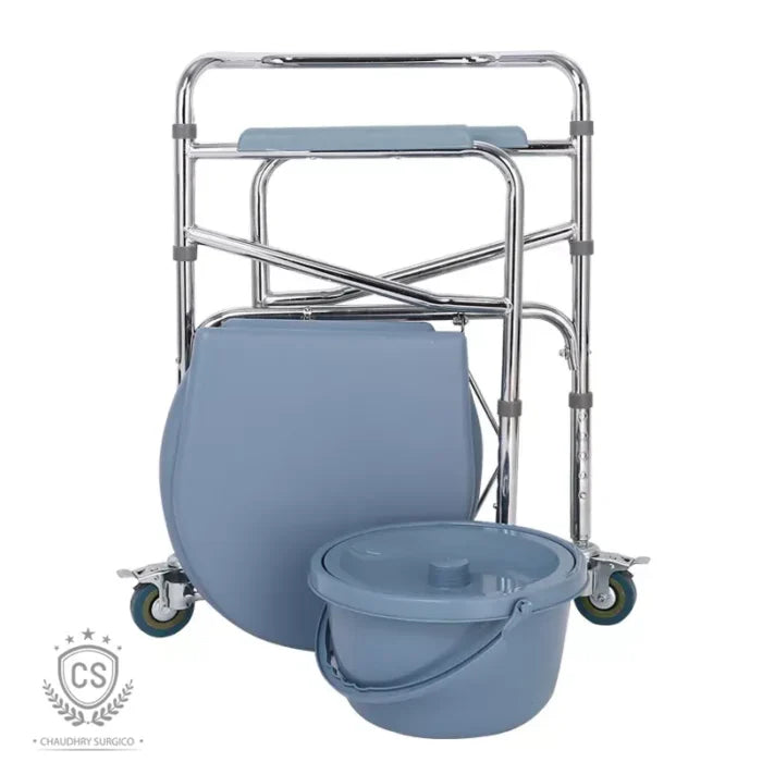 Commode Chair Folding Chrome 696