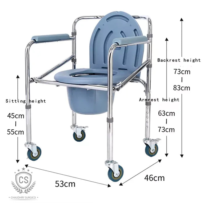 Commode Chair Folding Chrome 696