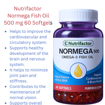 Nutrifactor Normega Fish Oil 500 mg 60 Softgels